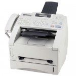 Brother intelliFAX-4100e Business-Class Laser Fax, Copier  Specifications:      ~33.6 Kbps / 3 spp     ~8 MB @ 500 pages     ~32 touch / 100 speed dials     ~Up to 15 cpm     ~250 sheet input tray     ~30 sheet ADF     ~8.5 x 14 max paper size     ~15,000 page duty cycle     ~Answer machine interface     ~1 yr warranty, 30 days return     ~17 x 17 x 13 / 23 lbs     ~Uses: TN460 toner, DR400 drum