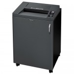 Fellowes 3850S Fortishred™ Strip Cut Commercial Shredder  Specifications:      ~15.75 throat width, 6-10 users     ~24-26 sheet capacity, 20 fpm     ~5/32 strip cut shred size     ~Security level P-2     ~Staples, clips, CCs, CDs, JM     ~44 gallon removable basket     ~Sheet Capacity Sensor     ~Electronic Safety Shield     ~SilentShred™ operation     ~Energy saving auto shut off     ~Requires a 15 Amp outlet     ~Continuous duty, TAA compliant     ~2 year warranty, 30 on cutters     ~25.2 x 23.3 x 38.2 / 174 lbs     ~Uses: 3604101 bags, 35250 oil